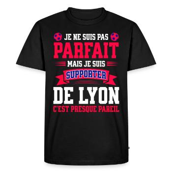 Supporter Football Lyon Fier Lyonnais - T-shirt Premium bio Homme - noir - Devant - Nico (187cm)
