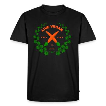Life Vegan 100% Nature - Men's Premium Organic T-Shirt - black - Front - Nico (187cm)