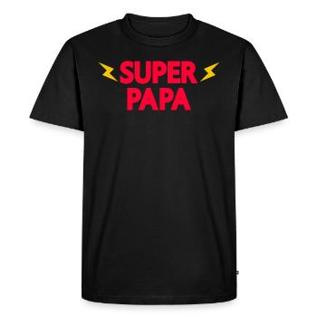 SUPER PAPA CADEAU DE LA FÊTE DES PÈRES HOMME HERO DADDY - T-shirt Premium bio Homme - noir - Devant - Nico (187cm)