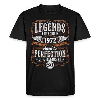 1972 Born Legends 50 Birthday - Men's Premium Organic T-Shirt - black - Front - Nico (187cm)