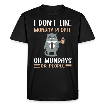 Morning Muffle I Hate Morning People Cat Coffee - Men's Premium Organic T-Shirt - black - Front - Nico (187cm)