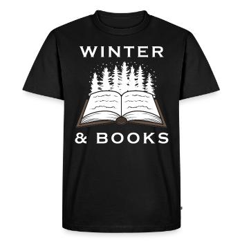 Cozy Winter Days Book Reading Literature Snow - Men's Premium Organic T-Shirt - black - Front - Nico (187cm)