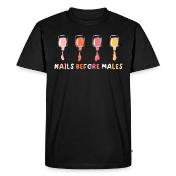 Nail salon manicure | Nails Before Males - Men's Premium Organic T-Shirt - black - Front - Nico (187cm)