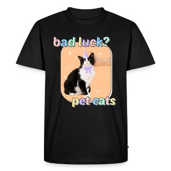 Cat Memes - Bad Luck Pet Cats - Men's Premium Organic T-Shirt - black - Front - Nico (187cm)