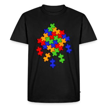 Motifs de dés - T-shirt Premium bio Homme - noir - Devant - Nico (187cm)