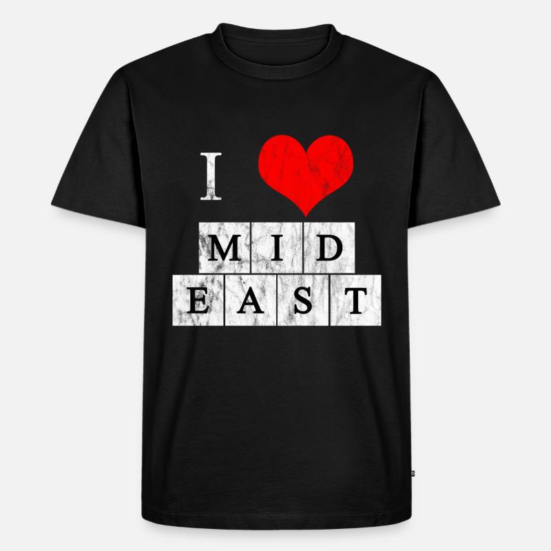 Mittlerer Osten Liebe - Männer Premium Bio T-Shirt - Schwarz