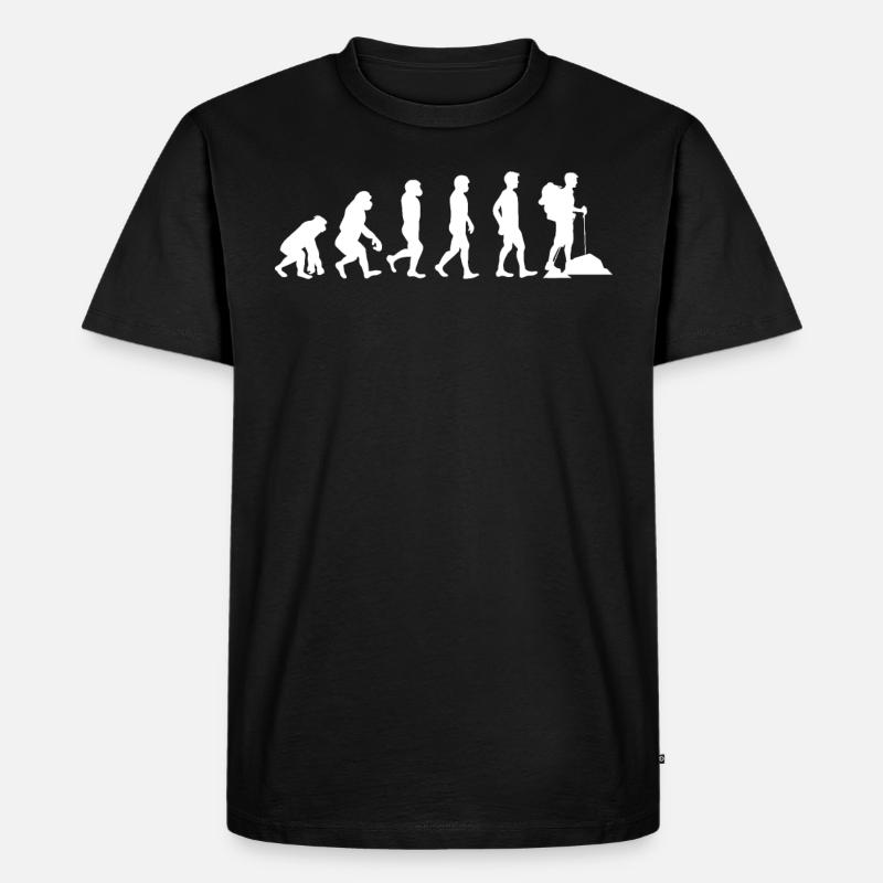 Wandern Evolution - Männer Premium Bio T-Shirt - Schwarz
