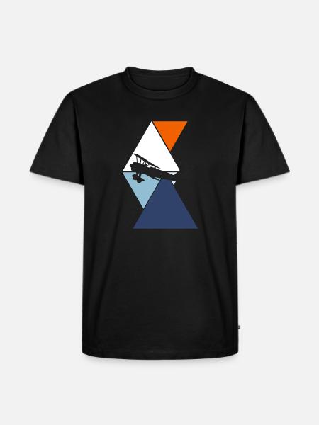 Flugzeug - Männer Premium Bio T-Shirt - Schwarz
