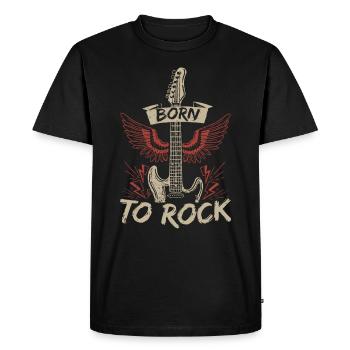 né au rock - T-shirt Premium bio Homme - noir - Devant - Nico (187cm)