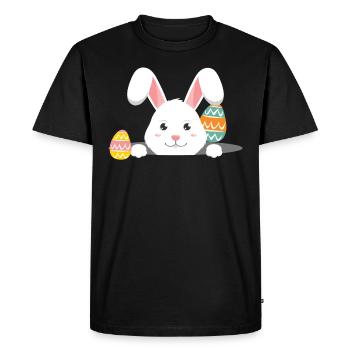 Easter with Easter eggs - Men's Premium Organic T-Shirt - black - Front - Nico (187cm)