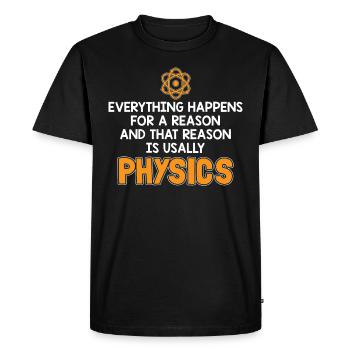 loi de physique - T-shirt Premium bio Homme - noir - Devant - Nico (187cm)