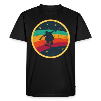 Rainbow skater - Men's Premium Organic T-Shirt - black - Front - Nico (187cm)