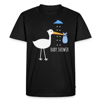 Cigogne de douche de bébé - T-shirt Premium bio Homme - noir - Devant - Nico (187cm)
