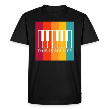 Touches de piano colorées - T-shirt Premium bio Homme - noir - Devant - Nico (187cm)