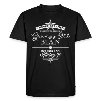 Édition blanche Grumpy Old Man - T-shirt Premium bio Homme - noir - Devant - Nico (187cm)