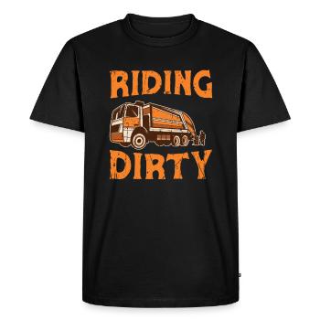 Recyclage des ordures Camion à ordures roulant sale - - T-shirt Premium bio Homme - noir - Devant - Nico (187cm)