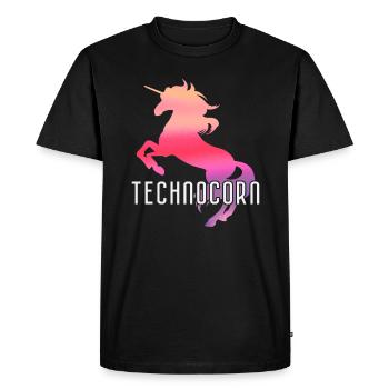Technocorn Techno Rave Festival Electro Raver - T-shirt Premium bio Homme - noir - Devant - Nico (187cm)