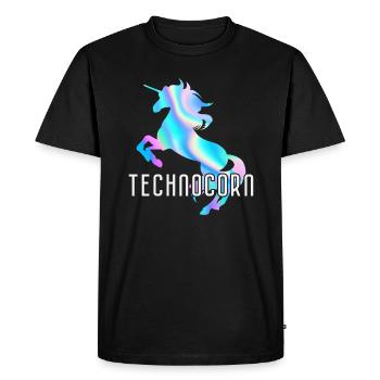 Technocorn Techno Rave Festival Electro Raver - T-shirt Premium bio Homme - noir - Devant - Nico (187cm)