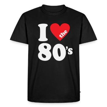 J’adore le carnaval rétro des années 80 Fête à thème des années 80 - T-shirt Premium bio Homme - noir - Devant - Nico (187cm)
