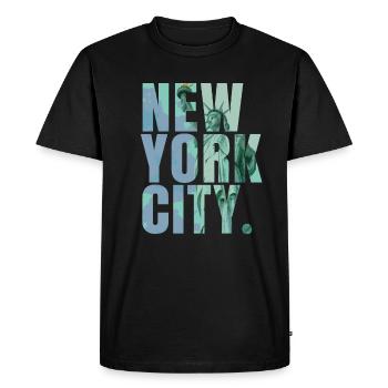 New York City Statue of Liberty USA Souvenir - Men's Premium Organic T-Shirt - black - Front - Nico (187cm)