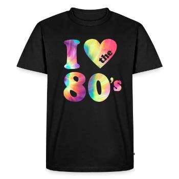 J’adore le carnaval rétro des années 80 Fête à thème des années 80 - T-shirt Premium bio Homme - noir - Devant - Nico (187cm)