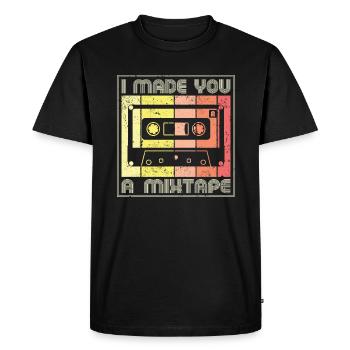 80s 90s Cassette Mixtape Retro Funny - T-shirt Premium bio Homme - noir - Devant - Nico (187cm)