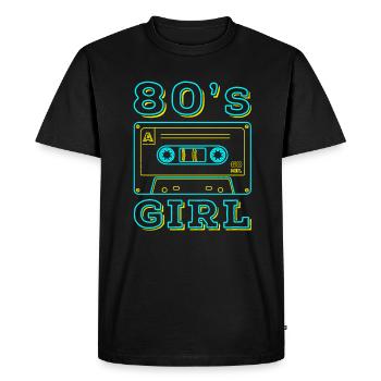 80s Fille Retro Carnaval 80s Thème Fête Cadeau - T-shirt Premium bio Homme - noir - Devant - Nico (187cm)