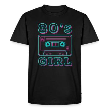80s Fille Retro Carnaval 80s Thème Fête Cadeau - T-shirt Premium bio Homme - noir - Devant - Nico (187cm)