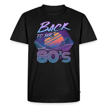 Retour aux années 80 Carnaval rétro Fête à thème des années 80 - T-shirt Premium bio Homme - noir - Devant - Nico (187cm)