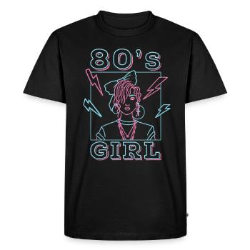 80s Fille Retro Carnaval 80s Thème Fête Cadeau - T-shirt Premium bio Homme - noir - Devant - Nico (187cm)