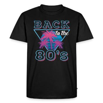 Retour aux années 80 Carnaval rétro Fête à thème des années 80 - T-shirt Premium bio Homme - noir - Devant - Nico (187cm)