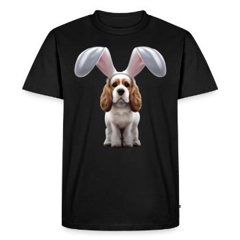 English Cocker Spaniel with Bunny Ears - Men's Premium Organic T-Shirt - black - Front - Nico (187cm)