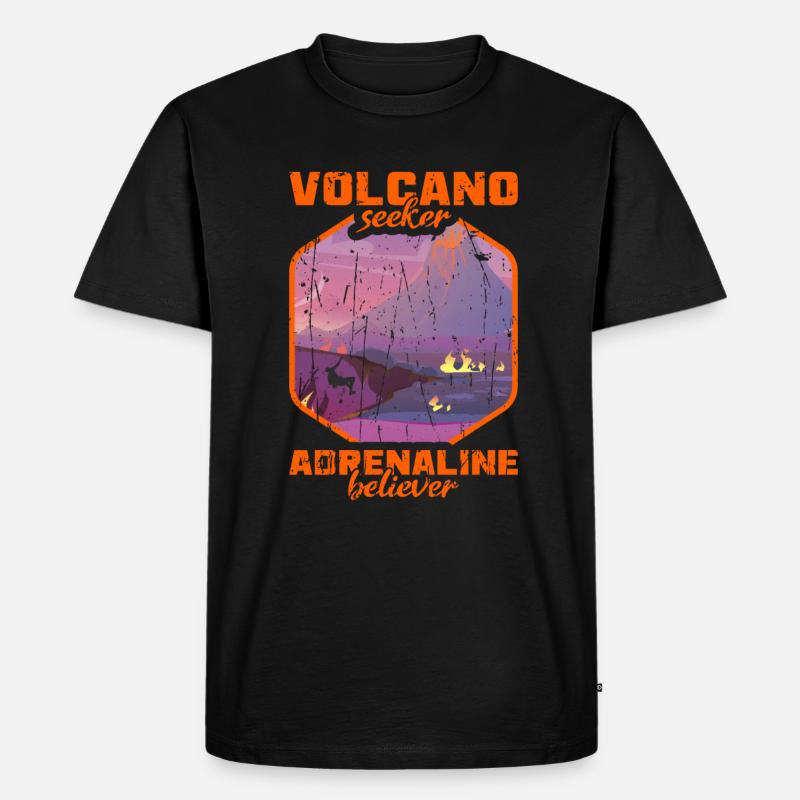 Vulkansucher, Adrenalin-Gläubiger - Volcano - Männer Premium Bio T-Shirt - undefined