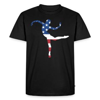 Danseur Us Flag Dancing - T-shirt Premium bio Homme - noir - Devant - Nico (187cm)