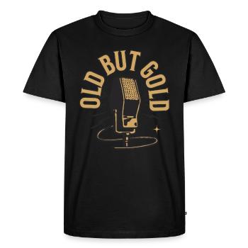 Old but Gold Singer Microphone Musician - Men's Premium Organic T-Shirt - black - Front - Nico (187cm)