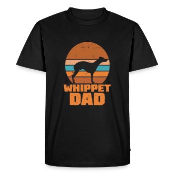 Whippet Papa - T-shirt Premium bio Homme - noir - Devant - Nico (187cm)