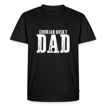 Papa Husky Sibérien - T-shirt Premium bio Homme - noir - Devant - Nico (187cm)