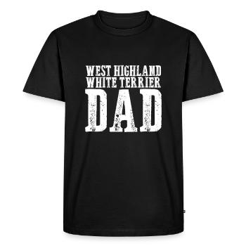 West highland white terrier Papa - T-shirt Premium bio Homme - noir - Devant - Nico (187cm)