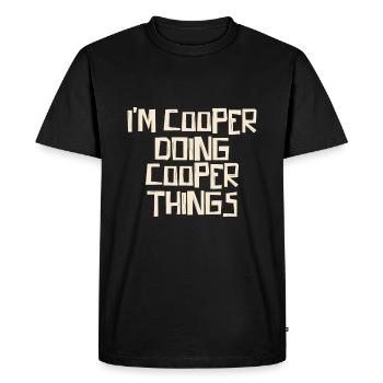 Je suis Cooper et je fais des choses Cooper - T-shirt Premium bio Homme - noir - Devant - Nico (187cm)