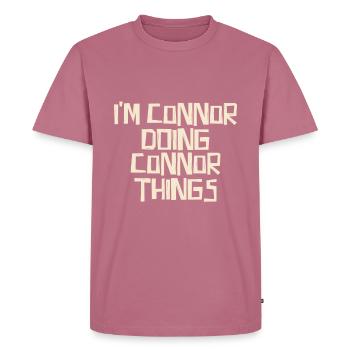 I'm Connor doing Connor things - Men's Premium Organic T-Shirt - mauve - Front - Nico (187cm)