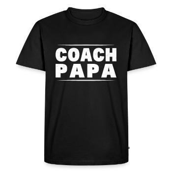 Drôle Football Basketball Coach Papa Homme Drôle - T-shirt Premium bio Homme - noir - Devant - Nico (187cm)