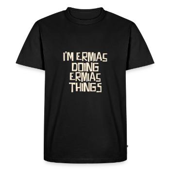 Je suis Ermias en train de faire des choses Ermias - T-shirt Premium bio Homme - noir - Devant - Nico (187cm)