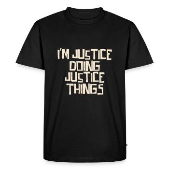 Je suis la justice qui fait justice - T-shirt Premium bio Homme - noir - Devant - Nico (187cm)