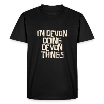 Je suis Devon et je fais des choses du Devon - T-shirt Premium bio Homme - noir - Devant - Nico (187cm)
