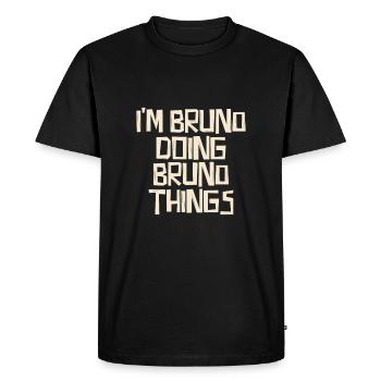 Je suis Bruno et je fais des choses de Bruno - T-shirt Premium bio Homme - noir - Devant - Nico (187cm)
