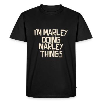 Je suis Marley en train de faire des choses Marley - T-shirt Premium bio Homme - noir - Devant - Nico (187cm)
