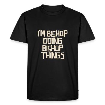 Je suis évêque en train de faire des choses d’évêque - T-shirt Premium bio Homme - noir - Devant - Nico (187cm)