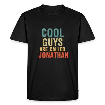 Cool guys are called Jonathan - Men's Premium Organic T-Shirt - black - Front - Nico (187cm)
