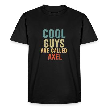 Les mecs cool s’appellent Axel - T-shirt Premium bio Homme - noir - Devant - Nico (187cm)