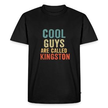 Les gars cool s’appellent Kingston - T-shirt Premium bio Homme - noir - Devant - Nico (187cm)
